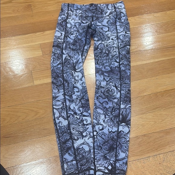 lululemon athletica Pants - lululemon athletica Blue and Black Patterned Leggings